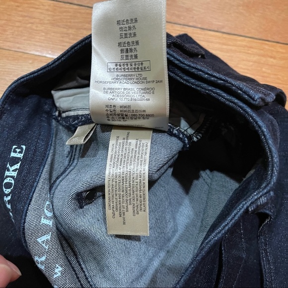 Burberry Brit Ladbroke Womens Straight Jeans Size 26 Tall 37” Dark Indigo NWT - Picture 14 of 15